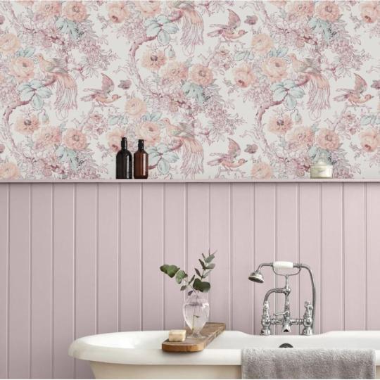 szines rozsaszin virag madar mintas tapeta elegans polgari romantikus vintage stilusu lakas otthon nyaralo nappali haloszoba klasszikus cukraszda etterem.jpg